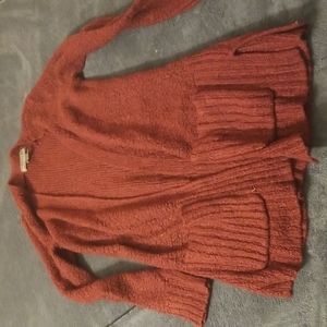 Womens Medium cardigan sweater. Maroon. No holes or stains